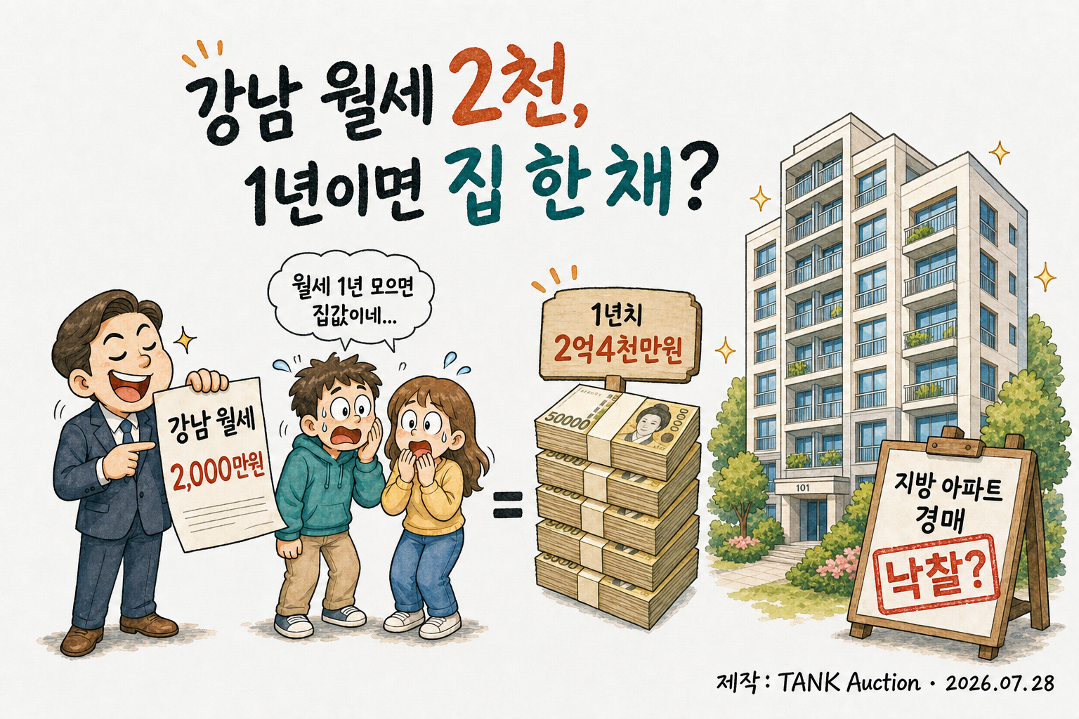 강남 월세 1년이면, 지방 아파트 한 채?